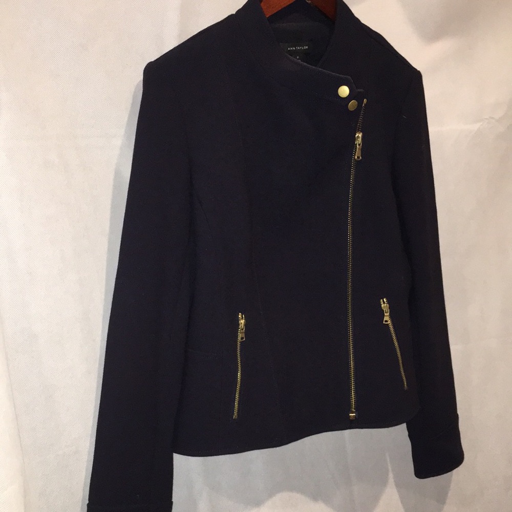 Ann Taylor Black Zip Up Jacket | Size 12